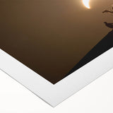 Art deco poster of Abu Dhabi skyline in muted gold and blue tones on rolled canvas, suitable for dining room wall art.