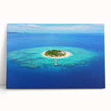 Large black and white stretched canvas of Oceania, Fiji scenery, ideal for kitchen wall art or bedroom ambiance.