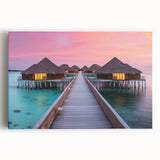 Large black and white canvas print of Bora Bora scenery, ideal for kitchen wall art.