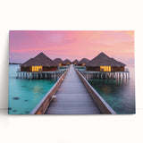 Black and white photo of Bora Bora on stretched canvas, ideal for kitchen wall art or bedroom ambiance.