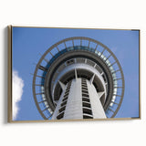 Framed canvas featuring a vintage-style landscape painting of Auckland, with muted earth tones, ideal for bedroom wall art.