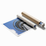 Extra large rolled print of Auckland skyline with vibrant sunset colors, ideal for classy bathroom wall art.