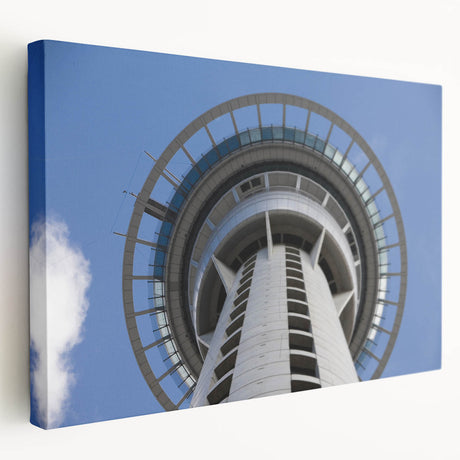 Auckland, New Zealand cityscape in muted gray tones on a large stretched canvas, suitable for kitchen wall art.