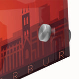 Large abstract wall art of Canterbury, New Zealand landscape in muted earth tones on acrylic glass.