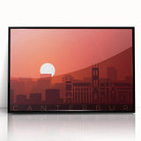 Large abstract wall art of Canterbury, New Zealand scenery in muted earth tones on a black framed acrylic.