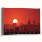 Framed canvas landscape art painting depicting Canterbury, New Zealand, with vibrant green and blue tones.