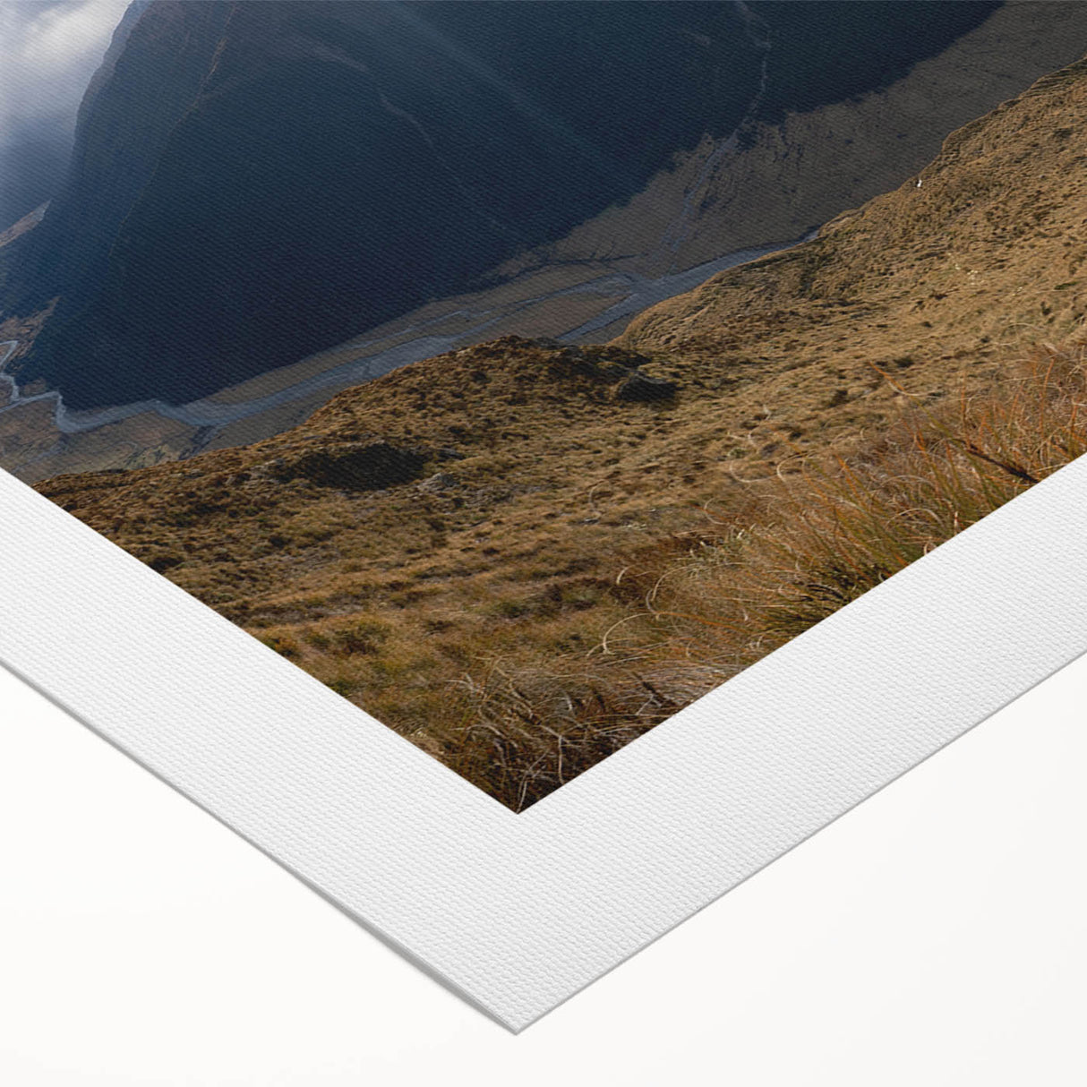 Art deco poster of Otago, New Zealand scenery on rolled canvas, featuring muted earth tones, ideal for dining room wall art.
