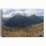 Black and white photograph of Otago, New Zealand on stretched canvas, ideal for kitchen wall art.