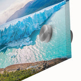 Large abstract wall art featuring a mid-century modernist style depiction of South American scenery in vibrant colors.