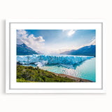 Abstract art print of an Argentine landscape in muted earth tones on a framed white mat, suitable for dining room decor.