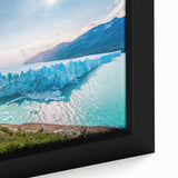 Extra large framed canvas featuring a textured black wall art of Argentina's scenery with colorful accents.