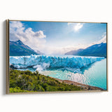 Framed canvas depicting a vintage-style landscape of an Argentine scenery in black and gold tones.