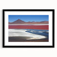 Extra large framed abstract art print featuring a colorful, textured depiction of a Bolivian landscape.