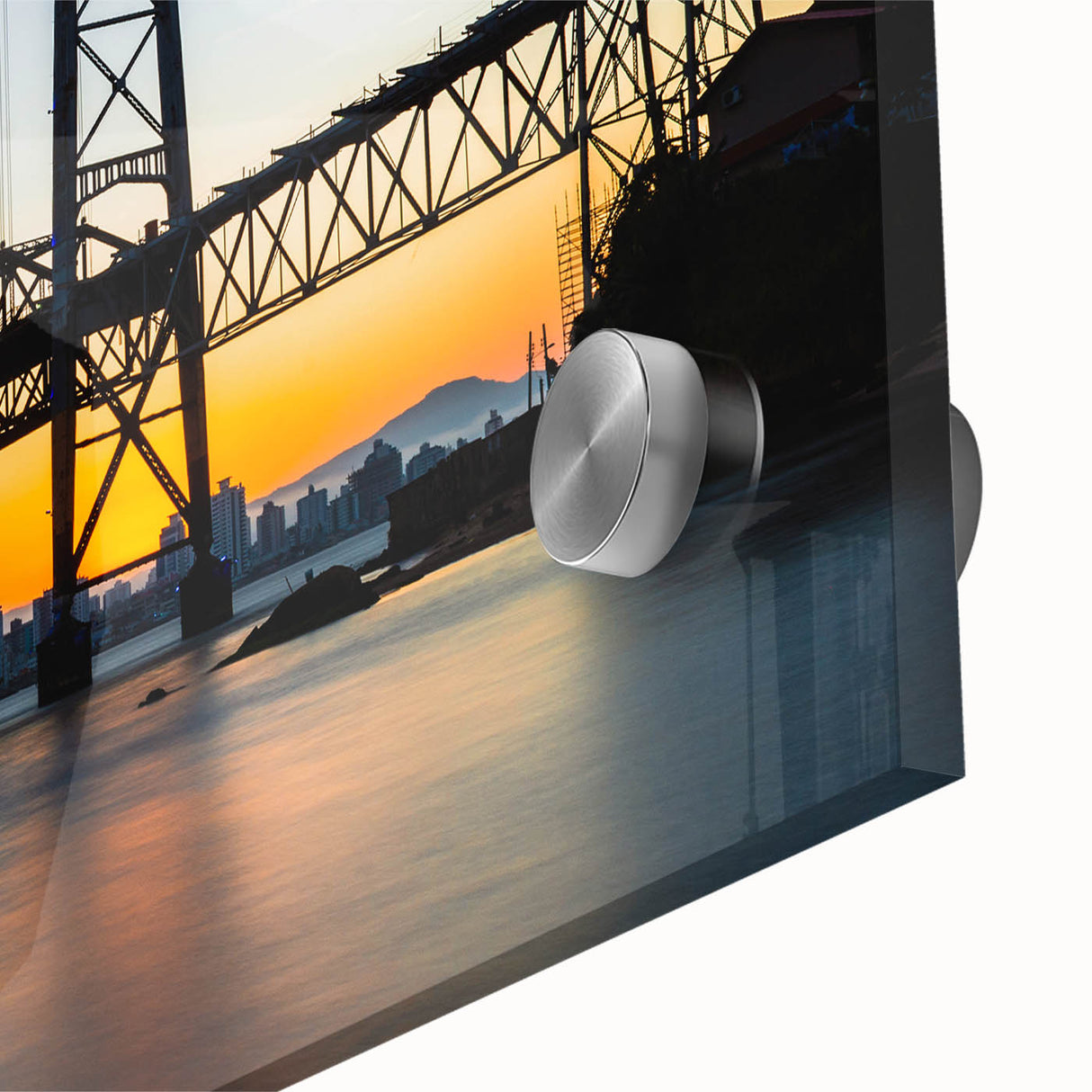 Large abstract wall art featuring a vibrant depiction of a Brazilian landscape on acrylic glass, ideal for dining room art.