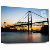 Large abstract depiction of a Brazilian landscape in vibrant greens and blues on acrylic glass.