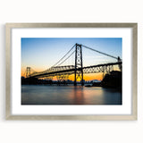 Textured abstract art print of a stylized South American scenery in silver frame, suited for bedroom decor.