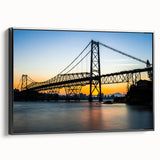 Black and white framed canvas of a vintage Brazilian landscape, suitable for bedroom decor.