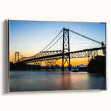 Landscape art painting of a Brazilian scenery on framed canvas, featuring vibrant colors on a black background.