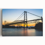 Black and white stretched canvas of a Brazilian cityscape, ideal for kitchen art.