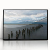 Large abstract wall art depicting the Santiago skyline in muted earth tones on a framed acrylic print.