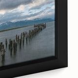 Extra large framed canvas featuring a textured depiction of Santiago, Chile in vibrant, colorful hues.