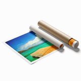 Extra large rolled print of a vibrant Colombian landscape with lush greenery and floral elements.