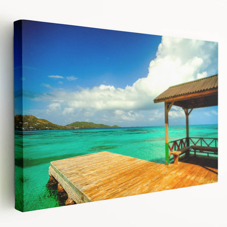 Colombian landscape with lush greenery on stretched canvas, suitable for kitchen wall art.