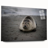 Acrylic print of a large abstract depiction of the Galápagos, with vibrant blue and green tones.