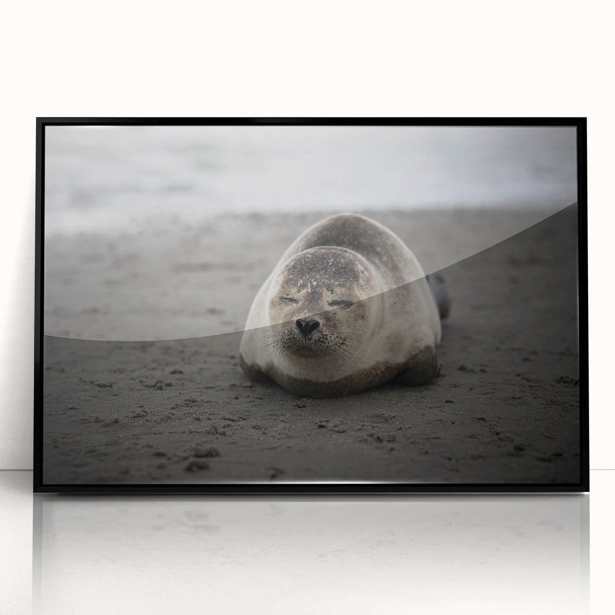 Large abstract wall art featuring a Galapagos scenery in muted earth tones on a framed acrylic.
