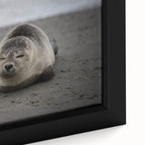 Extra large framed canvas featuring a black textured art scene of the Galapagos with vibrant colors.