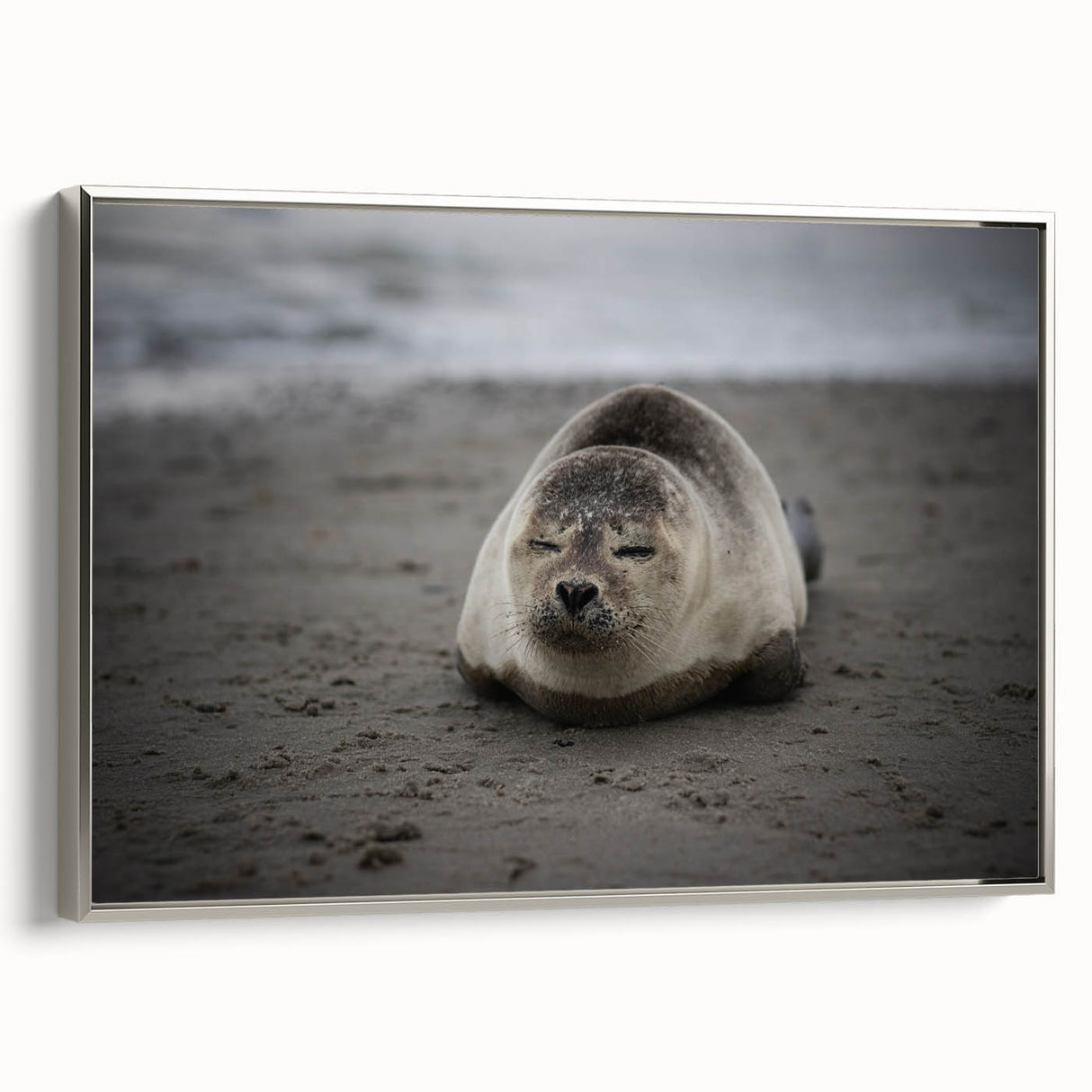 Landscape art painting of the Galapagos on framed canvas with vibrant colors and vintage poster style.