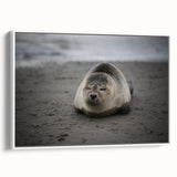 Vintage poster art of Galapagos scenery on a large framed canvas with vibrant, colorful imagery, ideal for living room decor.