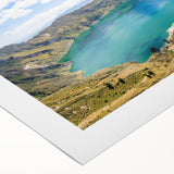 Art deco poster of a vibrant Ecuadorian landscape on rolled canvas, suitable for dining room wall art.