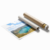 Extra large rolled canvas print of Ecuadorian scenery with vibrant floral elements.