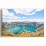Black and white photograph of an Ecuadorian landscape on stretched canvas, ideal for kitchen wall art.