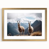 Extra large abstract art print of a textured South American landscape, in a gold frame with mat, ideal for living room decor.