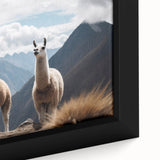 Extra large framed canvas featuring a textured depiction of a vibrant Peruvian landscape, ideal for living room decor.