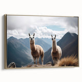 Framed canvas of a vintage-style Peruvian landscape in black and gold, ideal for bedroom wall art.