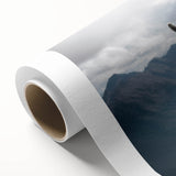 Art Deco poster of a scenic Peruvian landscape on rolled canvas, featuring earthy tones.