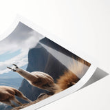 Extra large wall art featuring line art flowers in muted earth tones on rolled canvas.