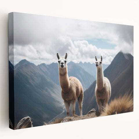 Large stretched canvas featuring a scenic landscape of Peru with vibrant green and earth tones, ideal for kitchen wall art.