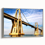 Framed canvas featuring a vintage-style landscape painting of a Venezuelan scenery in vibrant, colorful art tones.