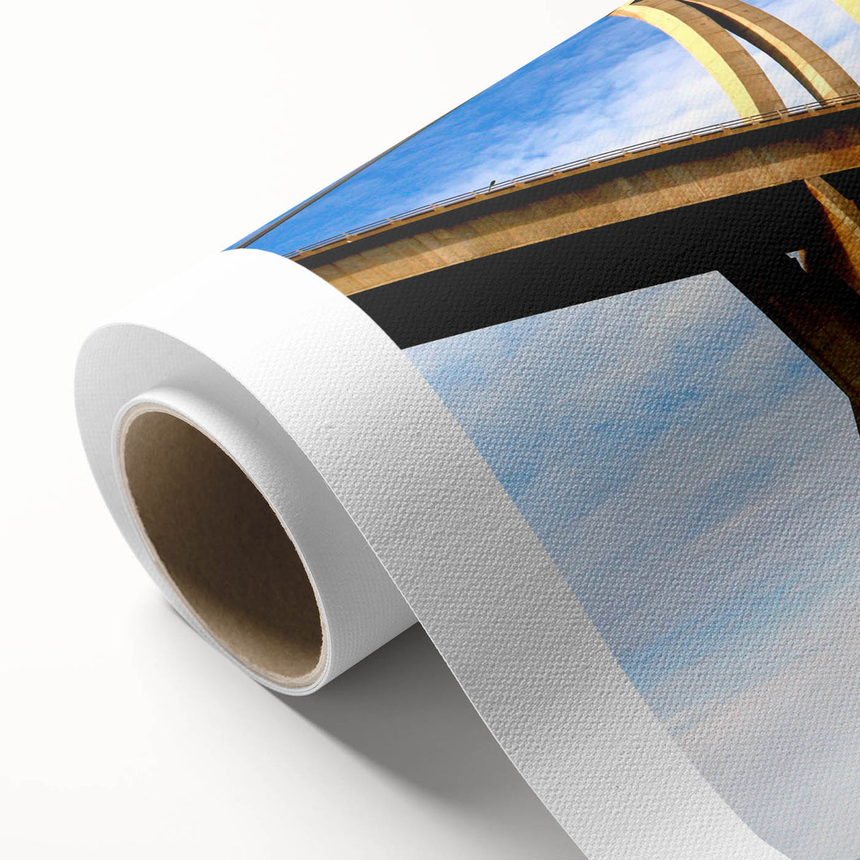 Art Deco poster of a Venezuelan landscape in pastel hues on rolled canvas, ideal for nursery wall art.