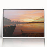 Acrylic print of Alabama scenery in art deco style with muted earth tones, ideal for modern art wall decor in a nursery.