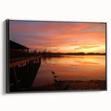 Black and white framed canvas of an Alabama landscape, ideal for bedroom wall art in a vintage poster style.