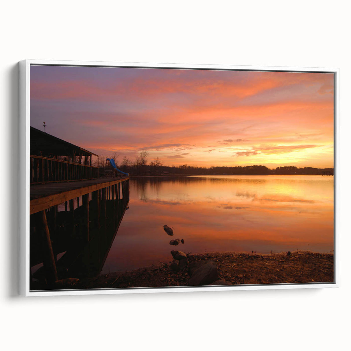 Vintage poster art of Alabama scenery on extra large framed canvas, featuring vibrant colors against a black background.