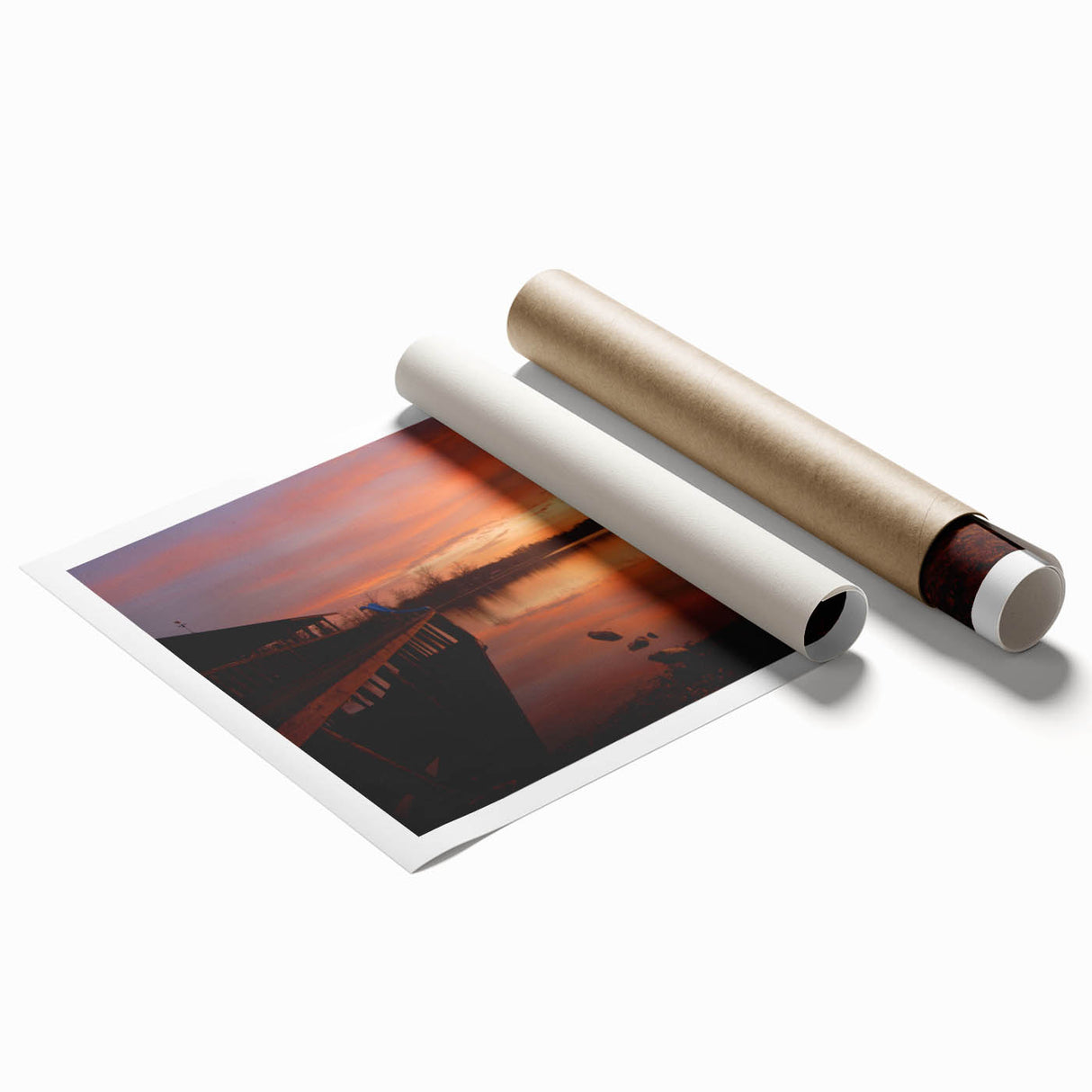 Extra large rolled print of Alabama scenery featuring vibrant green landscapes and soft blue skies.