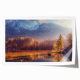 Alaskan landscape with soft pastel shades on a rolled canvas, ideal for art wall dining room.