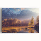 Black and white photograph of Alaskan scenery on large stretched canvas, suitable as kitchen wall art.