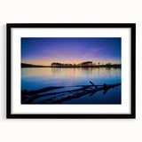 Extra large abstract art print of vibrant, colorful Arkansas scenery on textured canvas, framed in black.